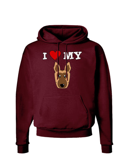 I Heart My - Cute German Shepherd Dog Dark Hoodie Sweatshirt by TooLoud-Hoodie-TooLoud-Maroon-Small-Davson Sales