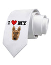 I Heart My - Cute German Shepherd Dog Printed White Necktie by TooLoud