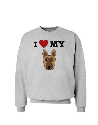 I Heart My - Cute German Shepherd Dog Sweatshirt by TooLoud-Sweatshirts-TooLoud-AshGray-Small-Davson Sales