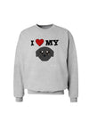 I Heart My - Cute Pug Dog - Black Sweatshirt by TooLoud-Sweatshirts-TooLoud-AshGray-Small-Davson Sales