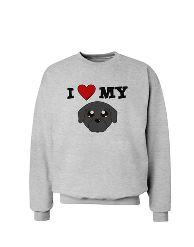 I Heart My - Cute Pug Dog - Black Sweatshirt by TooLoud-Sweatshirts-TooLoud-AshGray-Small-Davson Sales