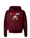 I Heart My - Cute Pug Dog - Fawn Dark Hoodie Sweatshirt by TooLoud-Hoodie-TooLoud-Maroon-Small-Davson Sales