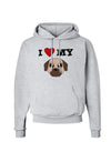 I Heart My - Cute Pug Dog - Fawn Hoodie Sweatshirt by TooLoud-Hoodie-TooLoud-AshGray-Small-Davson Sales