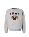 I Heart My - Cute Pug Dog - Fawn Sweatshirt by TooLoud-Sweatshirts-TooLoud-AshGray-Small-Davson Sales