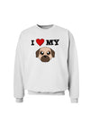 I Heart My - Cute Pug Dog - Fawn Sweatshirt by TooLoud-Sweatshirts-TooLoud-White-Small-Davson Sales