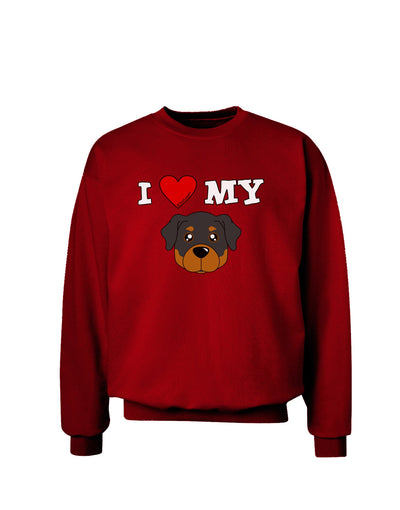 I Heart My - Cute Rottweiler Dog Adult Dark Sweatshirt by TooLoud-Sweatshirts-TooLoud-Deep-Red-Small-Davson Sales