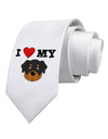 I Heart My - Cute Rottweiler Dog Printed White Necktie by TooLoud