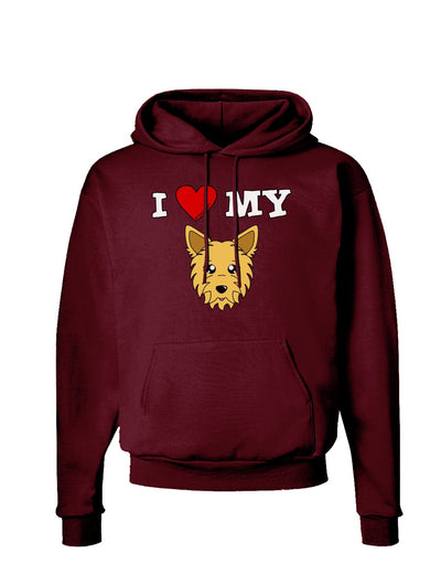 I Heart My - Cute Yorkshire Terrier Yorkie Dog Dark Hoodie Sweatshirt by TooLoud-Hoodie-TooLoud-Maroon-Small-Davson Sales