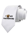 I Heart My Dachshund Printed White Necktie by TooLoud