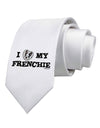 I Heart My Frenchie Printed White Necktie by TooLoud