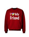 I Heart My Friend - Autism Awareness Adult Dark Sweatshirt by TooLoud-Sweatshirts-TooLoud-Deep-Red-Small-Davson Sales