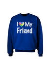 I Heart My Friend - Autism Awareness Adult Dark Sweatshirt by TooLoud-Sweatshirts-TooLoud-Deep-Royal-Blue-Small-Davson Sales