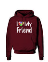 I Heart My Friend - Autism Awareness Dark Hoodie Sweatshirt by TooLoud-Hoodie-TooLoud-Maroon-Small-Davson Sales