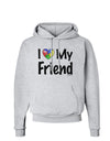 I Heart My Friend - Autism Awareness Hoodie Sweatshirt by TooLoud-Hoodie-TooLoud-AshGray-Small-Davson Sales