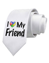 I Heart My Friend - Autism Awareness Printed White Necktie by TooLoud