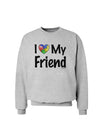 I Heart My Friend - Autism Awareness Sweatshirt by TooLoud-Sweatshirts-TooLoud-AshGray-Small-Davson Sales