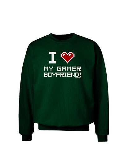 I Heart My Gamer Boyfriend Adult Dark Sweatshirt-Sweatshirts-TooLoud-Deep-Forest-Green-Small-Davson Sales