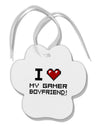 I Heart My Gamer Boyfriend Paw Print Shaped Ornament-Ornament-TooLoud-White-Davson Sales