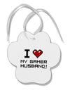 I Heart My Gamer Husband Paw Print Shaped Ornament-Ornament-TooLoud-White-Davson Sales