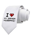 I Heart My Gamer Husband Printed White Necktie