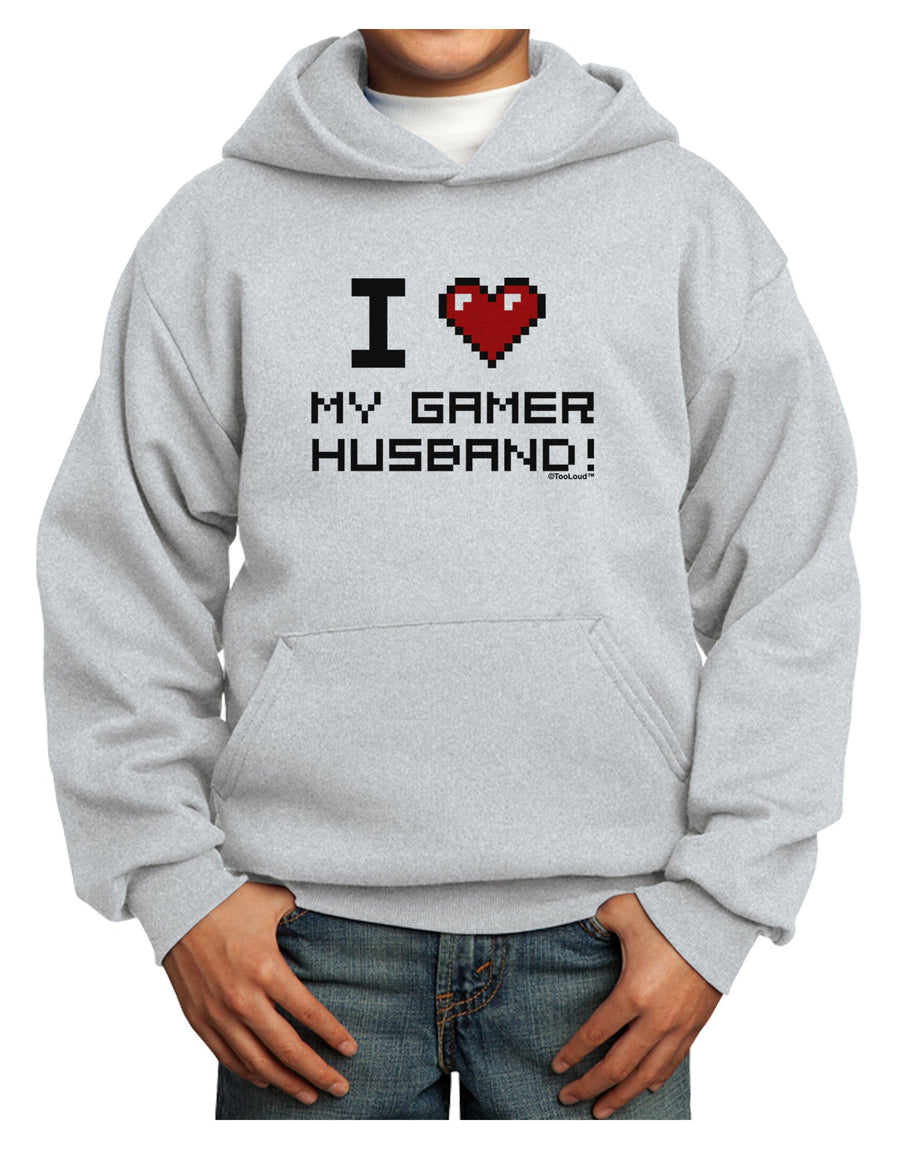 I Heart My Gamer Husband Youth Hoodie Pullover Sweatshirt-Youth Hoodie-TooLoud-White-XS-Davson Sales