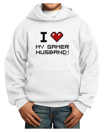 I Heart My Gamer Husband Youth Hoodie Pullover Sweatshirt-Youth Hoodie-TooLoud-White-XS-Davson Sales