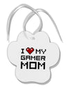 I Heart My Gamer Mom Paw Print Shaped Ornament by TooLoud-Ornament-TooLoud-White-Davson Sales