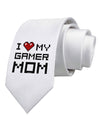 I Heart My Gamer Mom Printed White Necktie by TooLoud