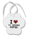 I Heart My Gamer Wife Paw Print Shaped Ornament-Ornament-TooLoud-White-Davson Sales