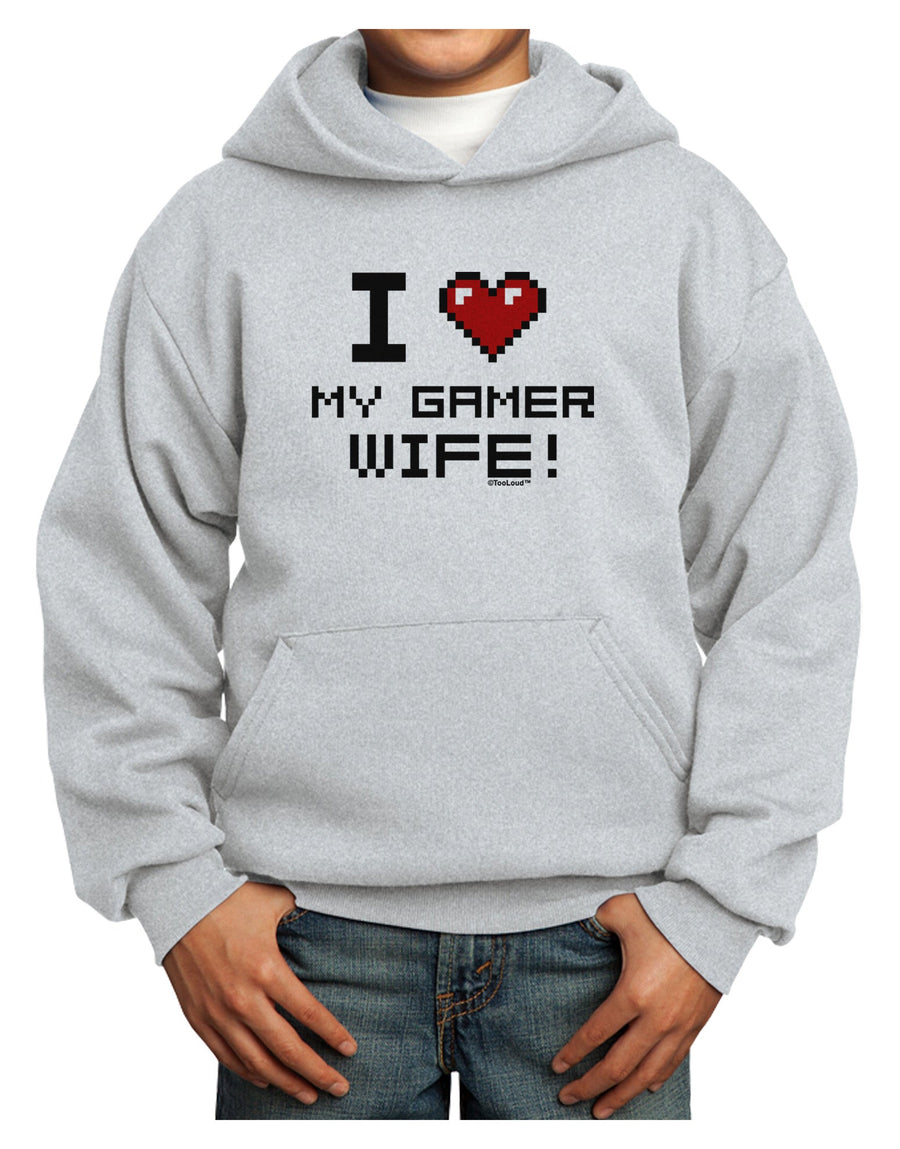 I Heart My Gamer Wife Youth Hoodie Pullover Sweatshirt-Youth Hoodie-TooLoud-White-XS-Davson Sales