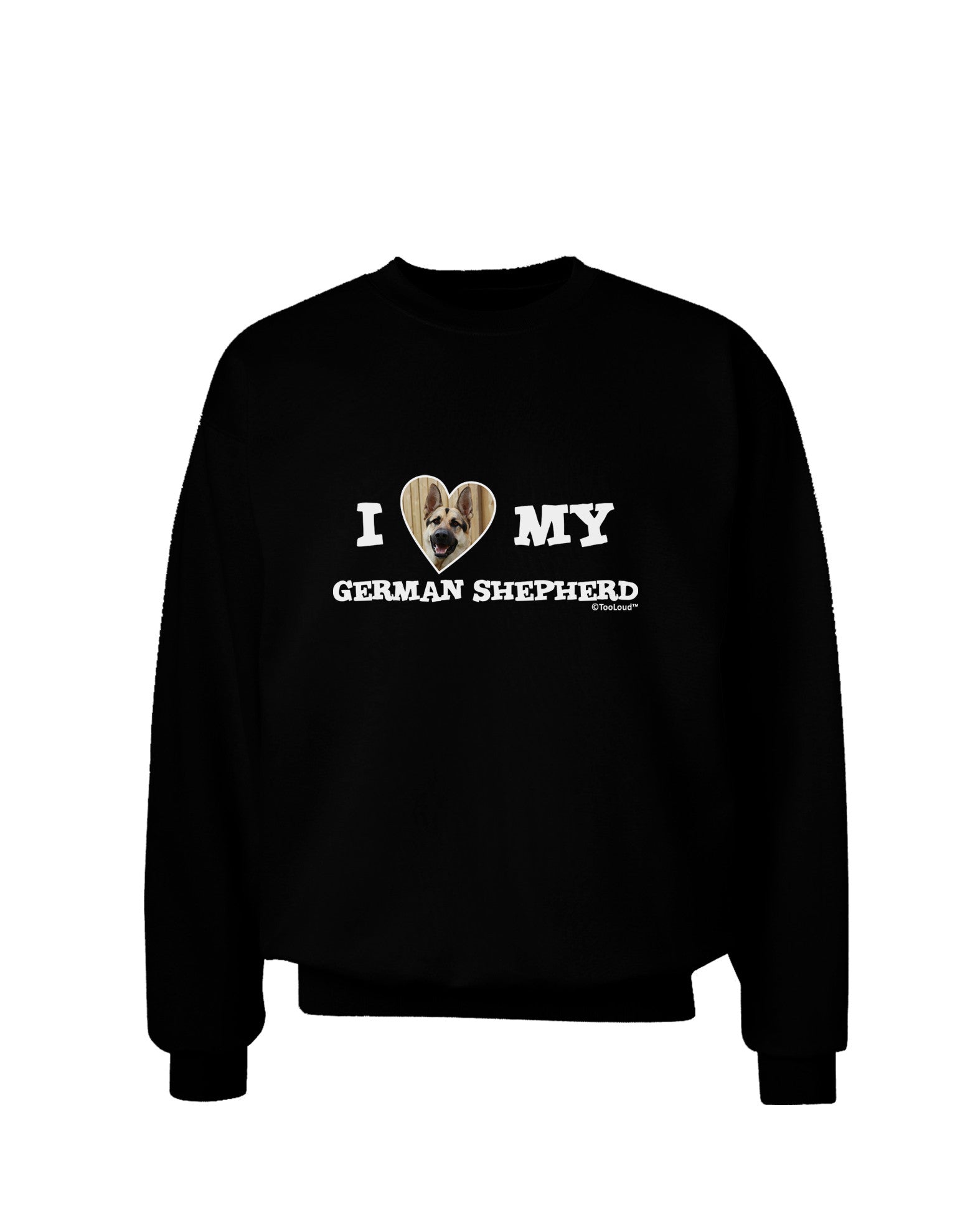 I Heart My German Shepherd Adult Dark Sweatshirt-Sweatshirts-TooLoud-Black-Small-Davson Sales