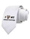 I Heart My German Shepherd Printed White Necktie