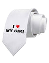 I Heart My Girl - Matching Couples Design Printed White Necktie by TooLoud