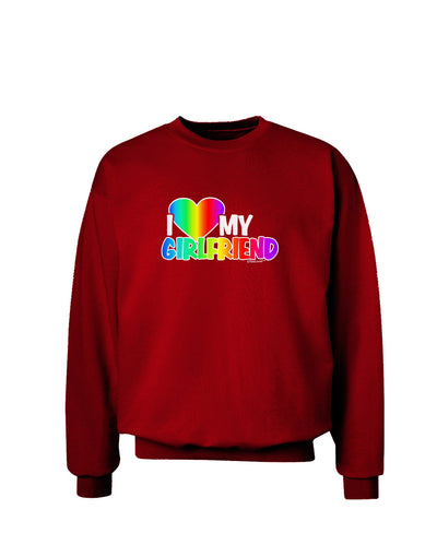 I Heart My Girlfriend - Rainbow Adult Dark Sweatshirt-Sweatshirts-TooLoud-Deep-Red-Small-Davson Sales