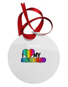 I Heart My Girlfriend - Rainbow Circular Metal Ornament-Ornament-TooLoud-White-Davson Sales