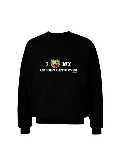 I Heart My Golden Retriever Adult Dark Sweatshirt-Sweatshirts-TooLoud-Black-Small-Davson Sales