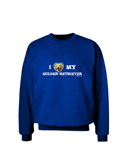 I Heart My Golden Retriever Adult Dark Sweatshirt-Sweatshirts-TooLoud-Deep-Royal-Blue-Small-Davson Sales