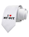 I Heart My Guy Printed White Necktie by TooLoud