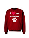 I Heart My Havanese Adult Dark Sweatshirt by TooLoud-Sweatshirts-TooLoud-Deep-Red-Small-Davson Sales