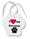 I Heart My Havanese Paw Print Shaped Ornament by TooLoud-Ornament-TooLoud-White-Davson Sales