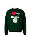 I Heart My Husky Adult Dark Sweatshirt by TooLoud-Sweatshirts-TooLoud-Deep-Forest-Green-Small-Davson Sales