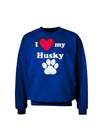 I Heart My Husky Adult Dark Sweatshirt by TooLoud-Sweatshirts-TooLoud-Deep-Royal-Blue-Small-Davson Sales