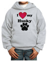 I Heart My Husky Youth Hoodie Pullover Sweatshirt by TooLoud