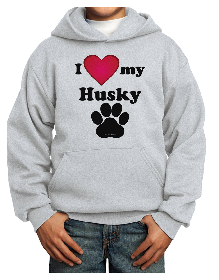 I Heart My Husky Youth Hoodie Pullover Sweatshirt by TooLoud-Youth Hoodie-TooLoud-White-XS-Davson Sales