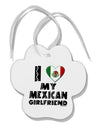 I Heart My Mexican Girlfriend Paw Print Shaped Ornament by TooLoud-Ornament-TooLoud-White-Davson Sales