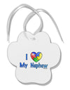 I Heart My Nephew - Autism Awareness Paw Print Shaped Ornament by TooLoud-Ornament-TooLoud-White-Davson Sales