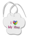 I Heart My Niece - Autism Awareness Paw Print Shaped Ornament by TooLoud-Ornament-TooLoud-White-Davson Sales