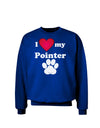 I Heart My Pointer Adult Dark Sweatshirt by TooLoud-Sweatshirts-TooLoud-Deep-Royal-Blue-Small-Davson Sales