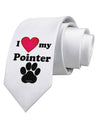 I Heart My Pointer Printed White Necktie by TooLoud