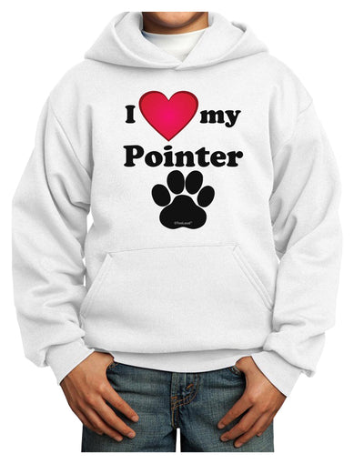 I Heart My Pointer Youth Hoodie Pullover Sweatshirt by TooLoud-Youth Hoodie-TooLoud-White-XS-Davson Sales